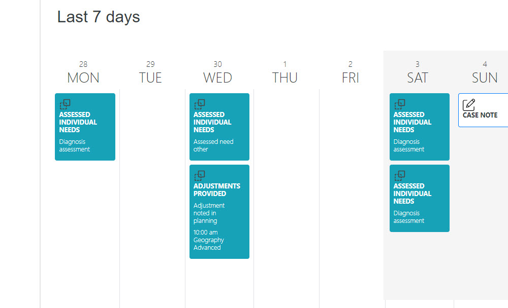 Student Journal Last 7 days